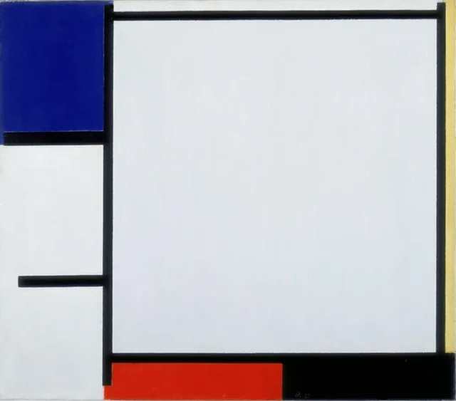 Composición con azul, amarillo, rojo, negro y gris, Piet Mondrian