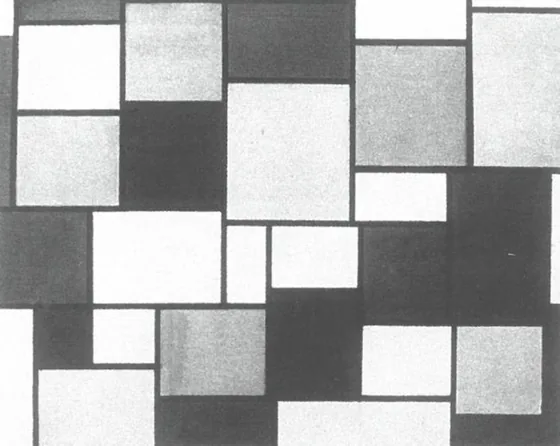 Composition with color planes and gray lines 2