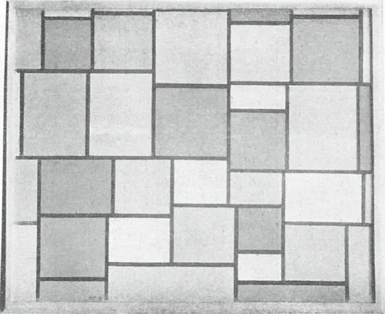 Composition with color planes and gray lines 3