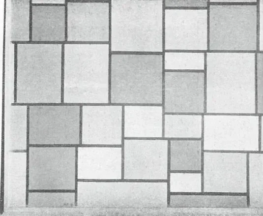 Composition with color planes and gray lines 3