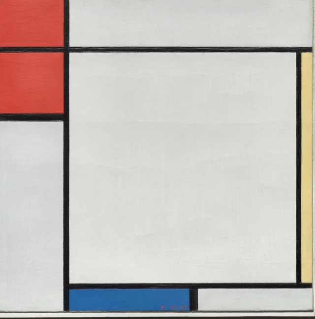 Composição com vermelho, amarelo e azul, Piet Mondrian