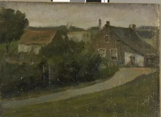 Country lane with houses
