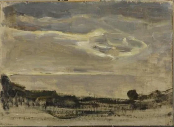 Evening sky with luminous cloud