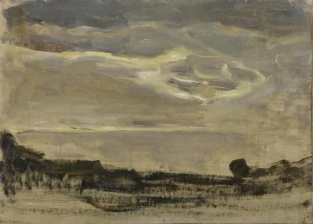 Cielo vespertino con nube luminosa