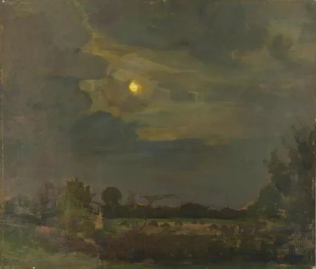 Cielo vespertino con luna