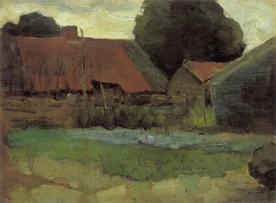 Farmstead in Het Gooi with three buildings