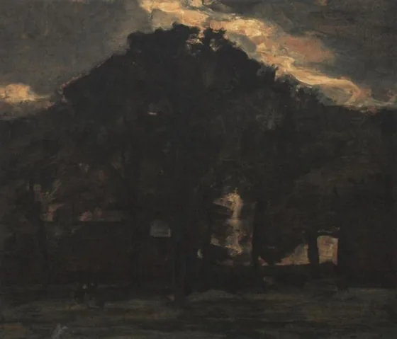 Farmstead under oak trees III