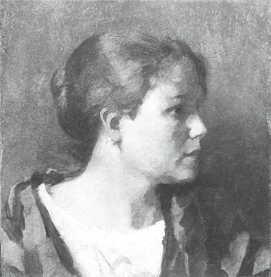 Female head in profile