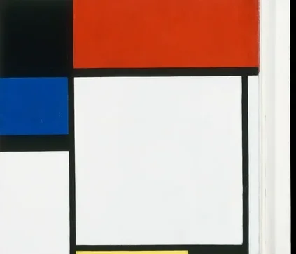 Fox Trot B, with Black, Red, Blue, and Yellow