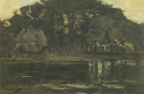 Geinrust farm with three small trees at left