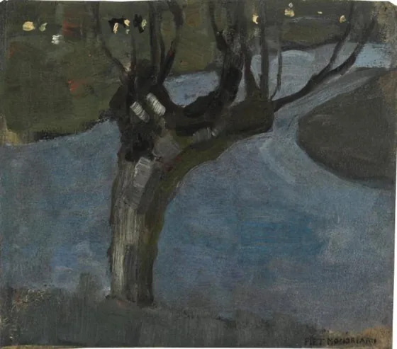 Irrigation ditch with mature willow