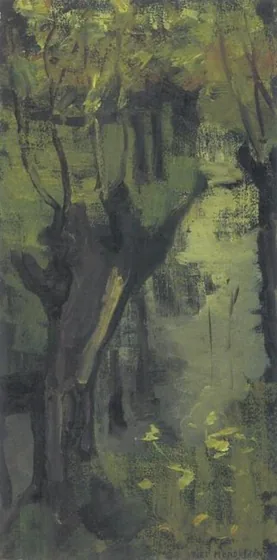Irrigation ditch with pollarded willows