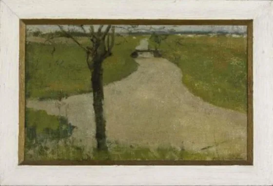 Irrigation ditch with young pollarded willow II