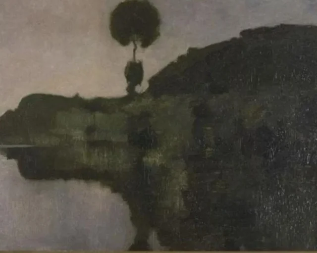 Árbol aislado en el Gein al caer la noche