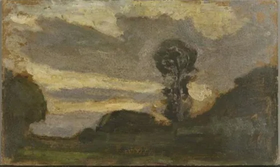 Isolated tree on the Gein with streaked sky