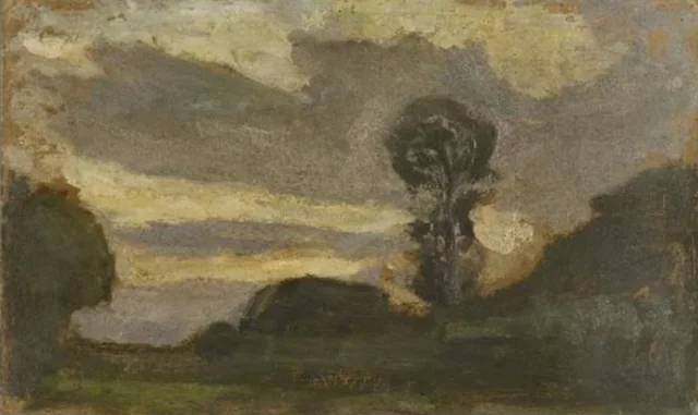 Árbol aislado en el Gein con cielo estriado