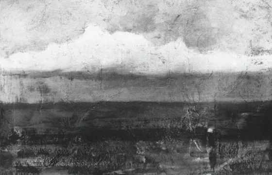 Landscape with pink cloud