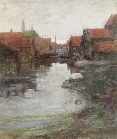 Lange Bleekerssloot with tower of the West Church