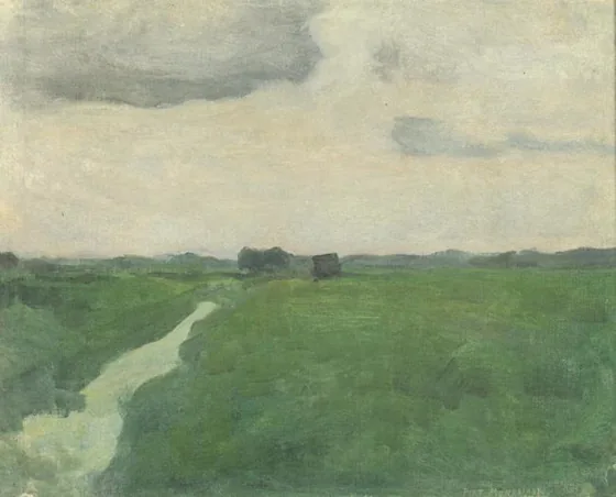 Polder landscape with irrigation ditch