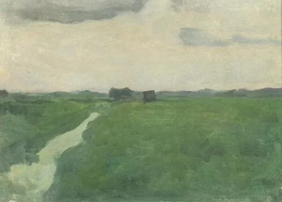 Polder landscape with irrigation ditch