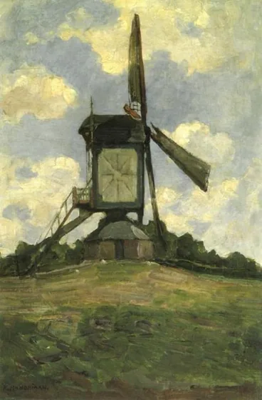 Post mill at Heeswijk, side view