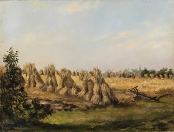 Sheaves of rye with plow