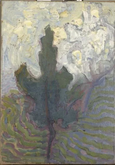 Single tree silhouette