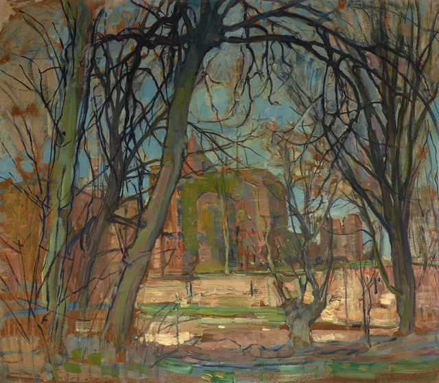 Sol de primavera (Lentezon): ruinas del castillo de Brederode, Piet Mondrian