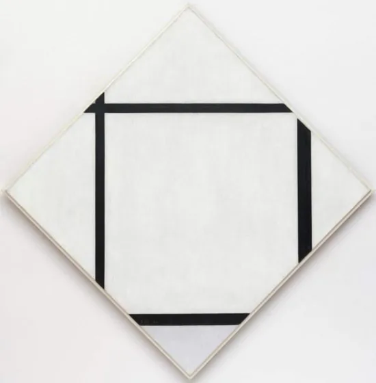 Tableau I: Lozenge with Four Lines and Gray
