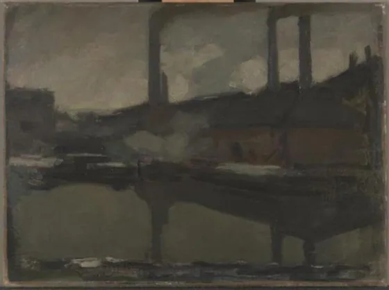 The royal wax candle factory, oil sketch