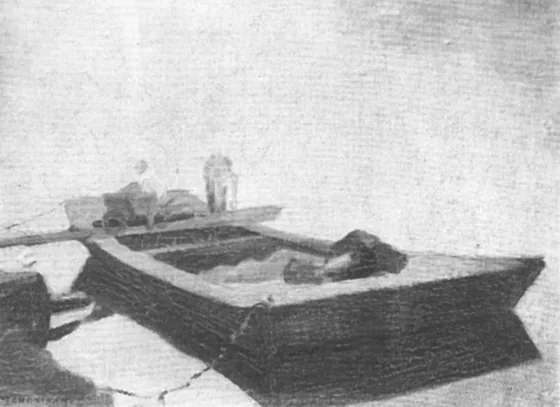 Unloading a sand barge