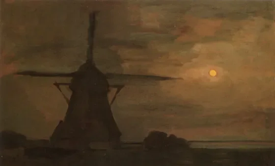 Windmill by Moonlight