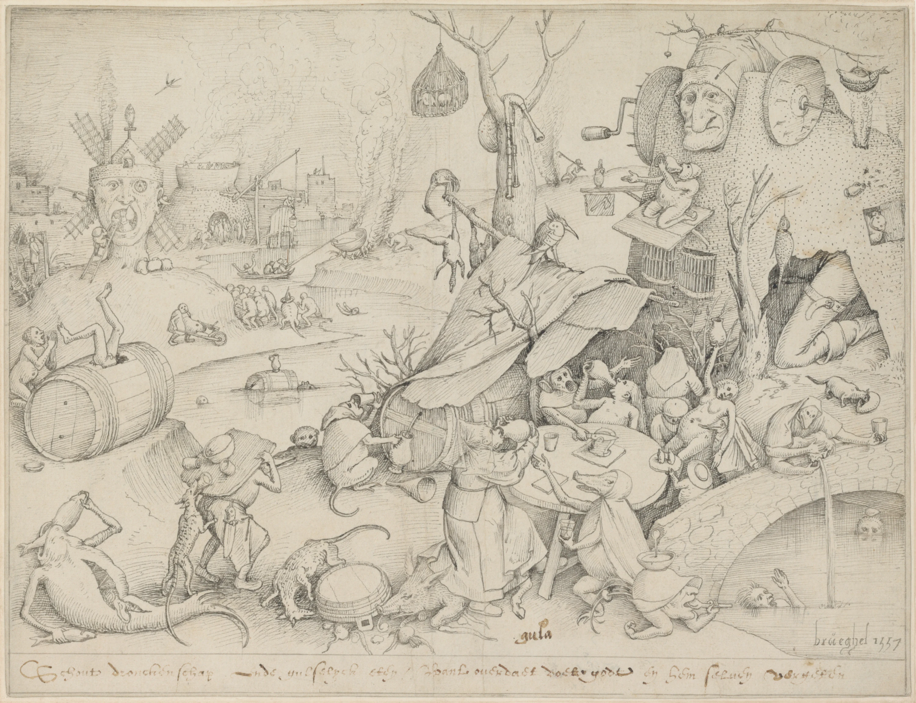 Gluttony, Pieter Brueghel l'Ancien