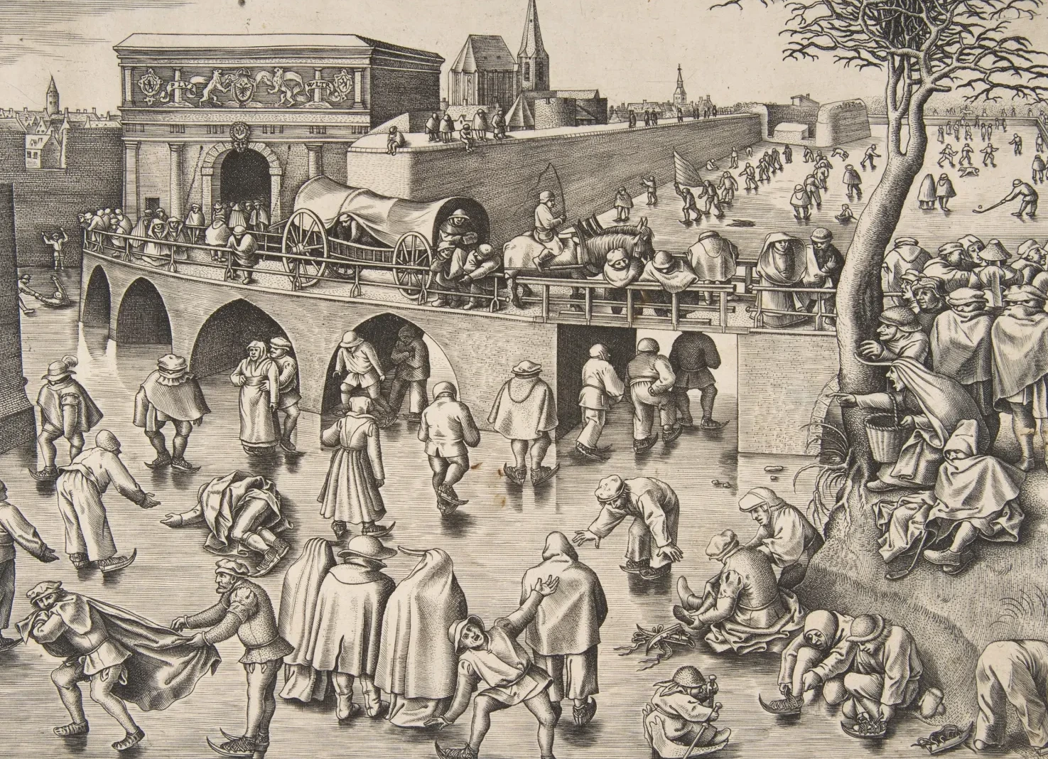 Ice Skating before the St. George's Gate, Antwerp, Pieter Bruegel the Elder