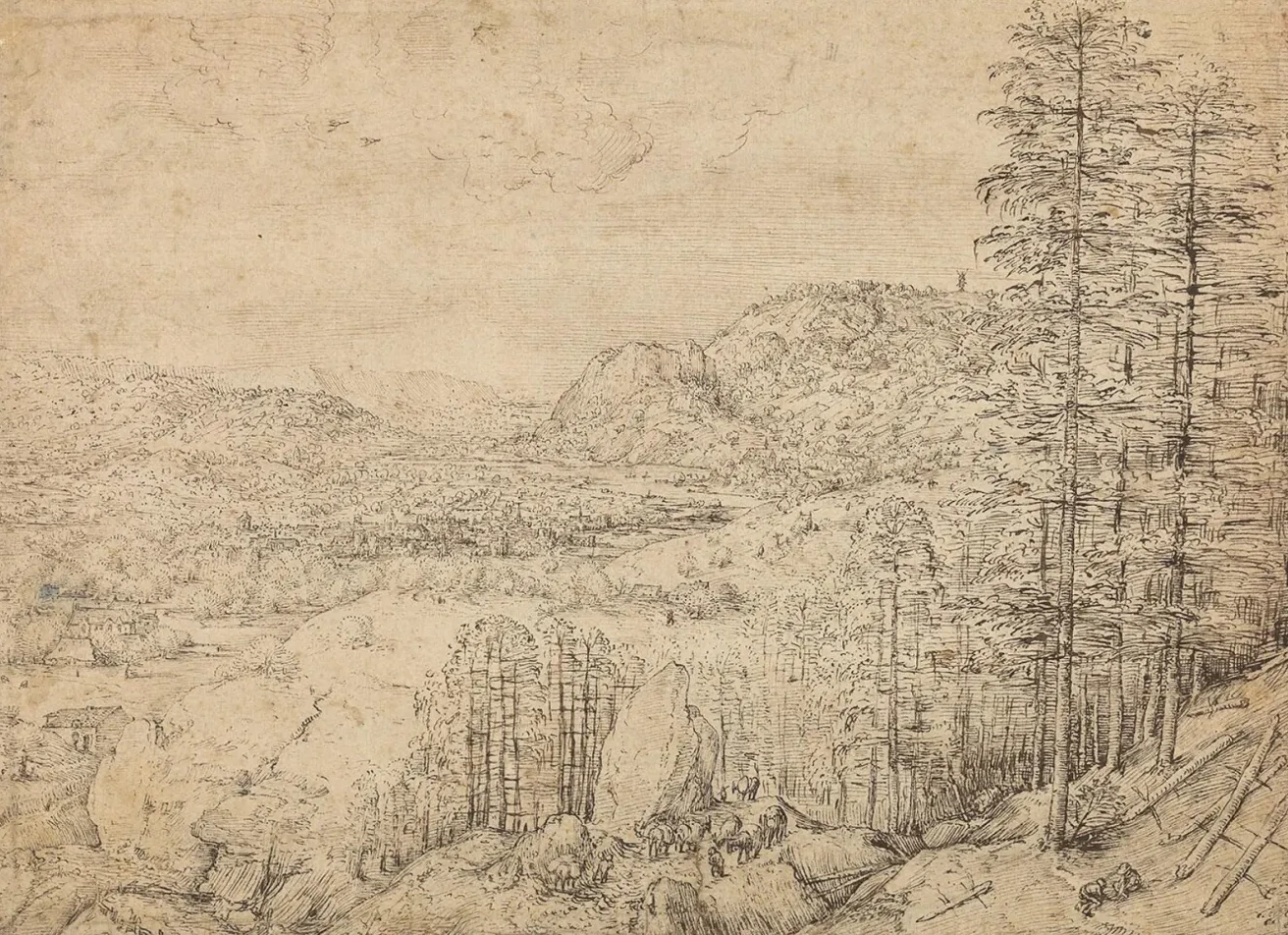 Mountain Landscape with a Mule Caravan, Pieter Bruegel the Elder