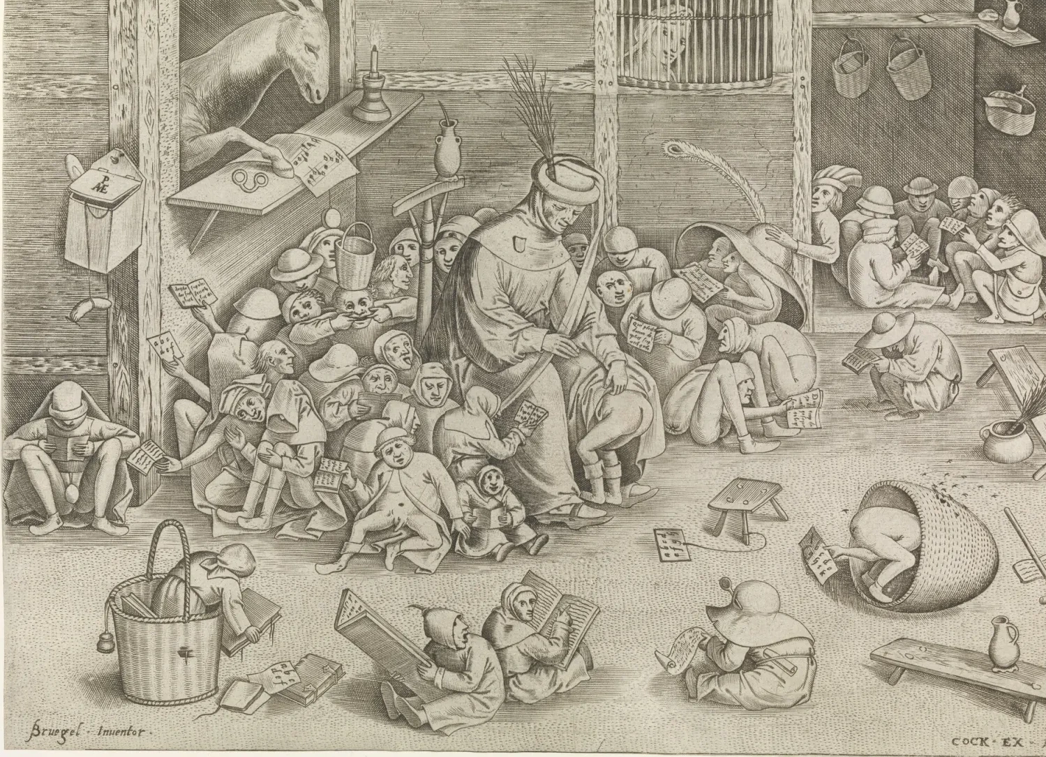 The ass at school, Pieter Bruegel the Elder