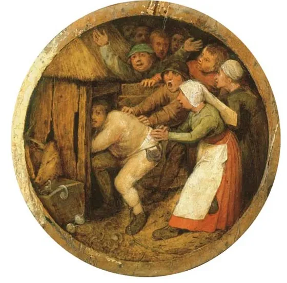 The Drunkard pushed into the Pigsty