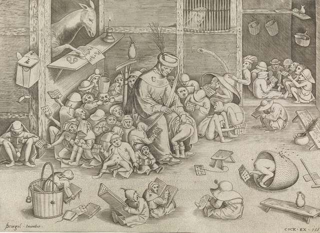El asno en la escuela, Pieter Brueghel el Viejo