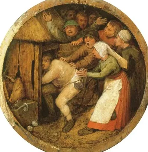 The Drunkard pushed into the Pigsty