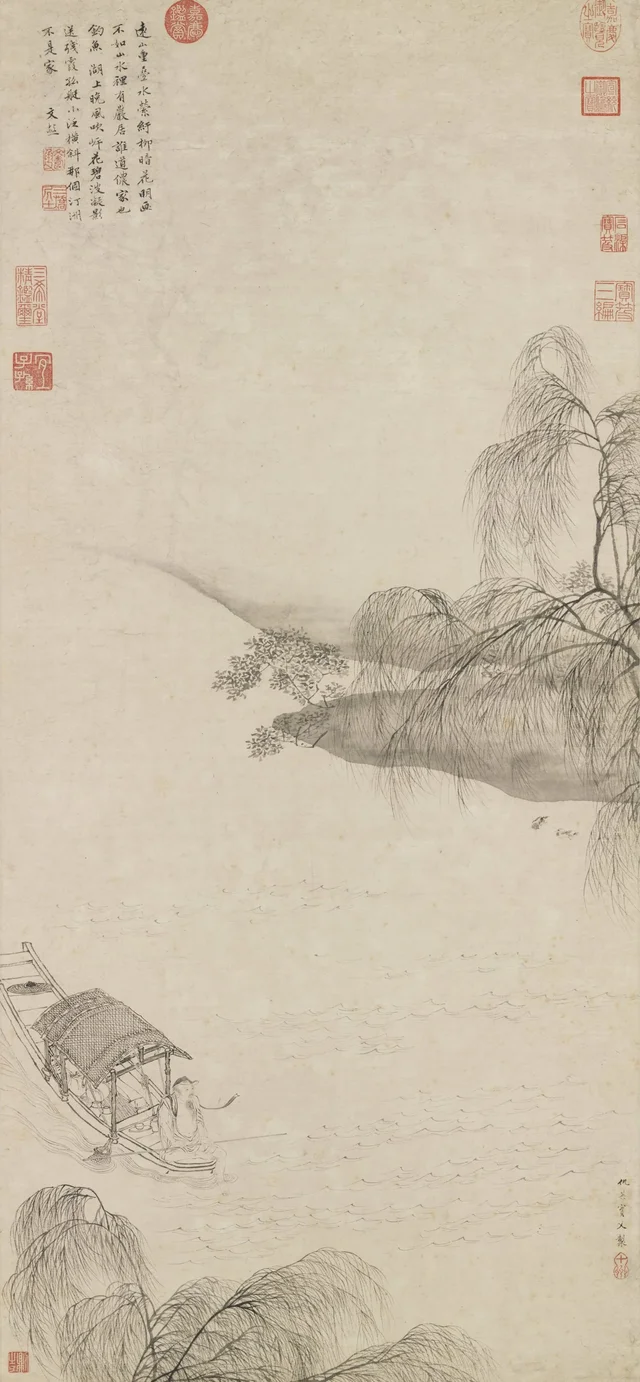 柳塘漁艇, 仇英