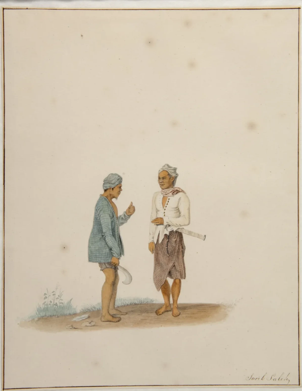 Een man met een sikkel en een man met een zwaard, Raden Saleh