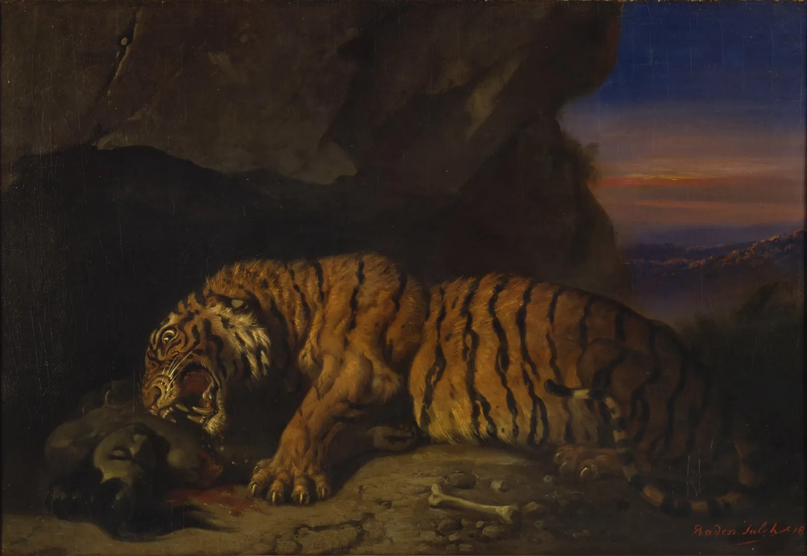 Tigre royal et sa proie, Raden Saleh