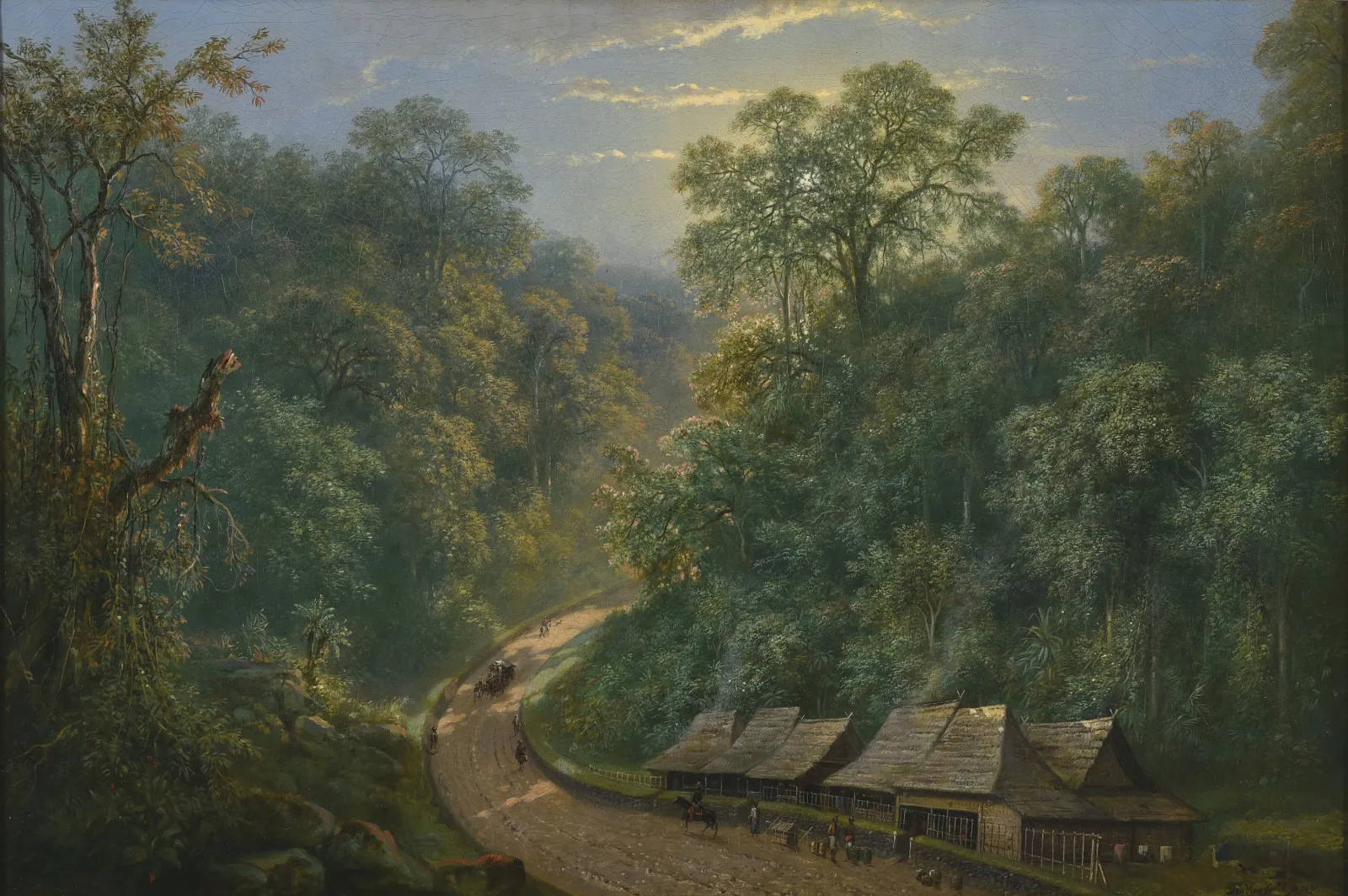 Le relais de poste au pied du Megamendung, Raden Saleh