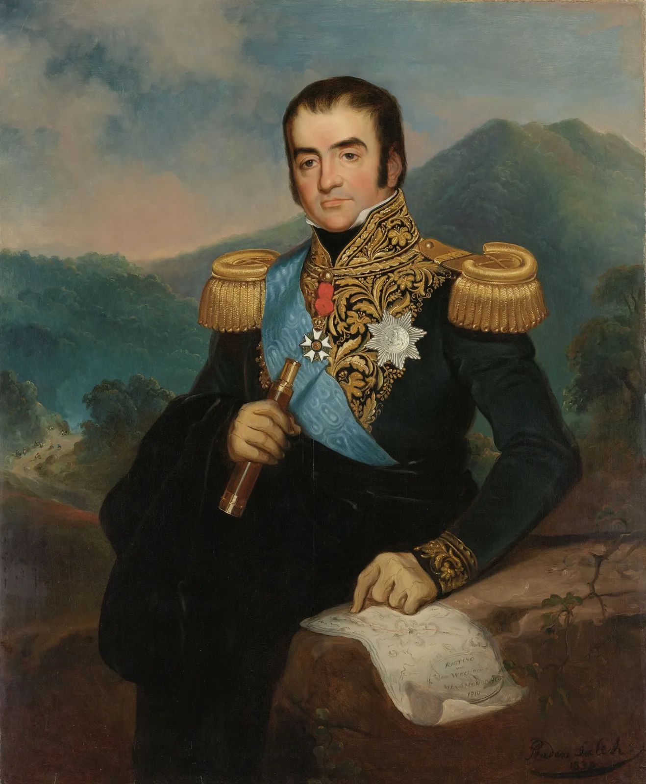 Posthuum portret van Herman Willem Daendels (1762-1818), gouverneur-generaal, Raden Saleh