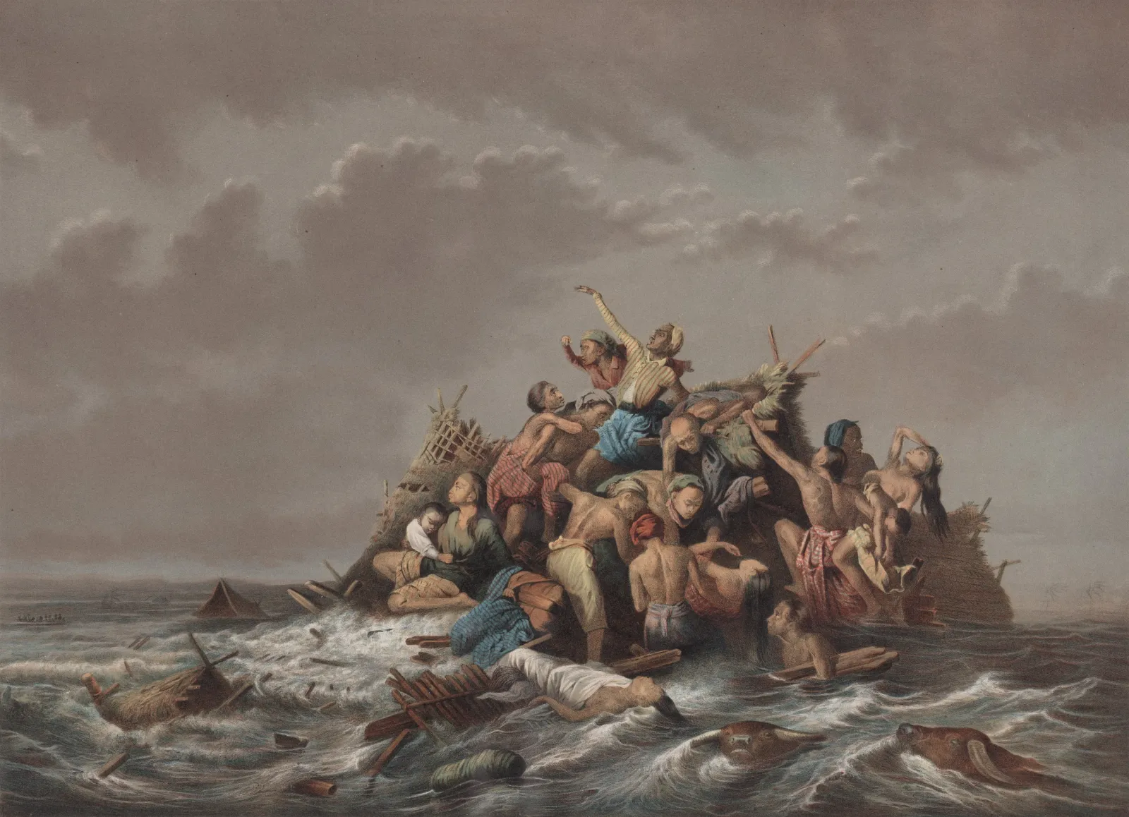 Une Inondation à Java, Raden Saleh