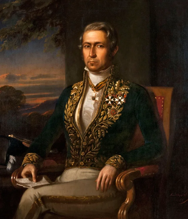 Albert Hendrik Wendelin, barón de Kock, con traje oficial, Raden Saleh