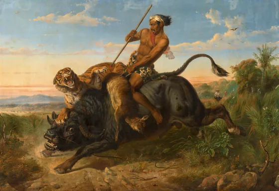 Chasse au cerf dans l'île de Java — Raden Saleh