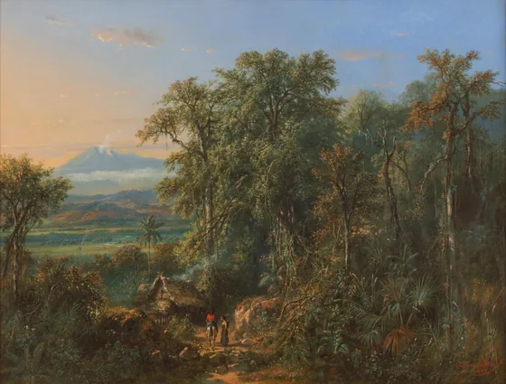 Javanese Landscape, View of Merbabu and Merapi — Raden Saleh