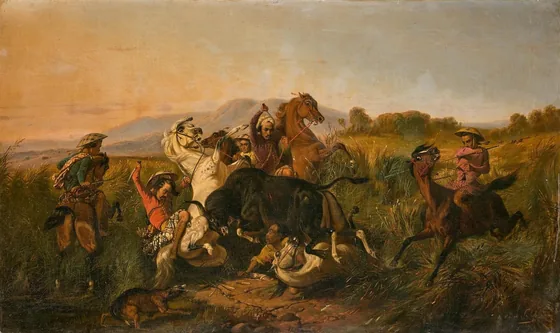 La Chasse au taureau sauvage — Raden Saleh