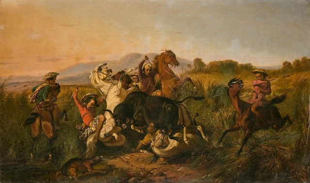 La Chasse au taureau sauvage, Raden Saleh